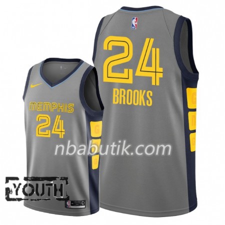 NBA Børn Trøje Memphis Grizzlies Dillon Brooks 24 2018-19 Nike City Edition Grå Swingman NBA Børn Trøje Memphis Grizzlies Dillon Brooks 24 2018-19 Nike City Edition Grå Swingman